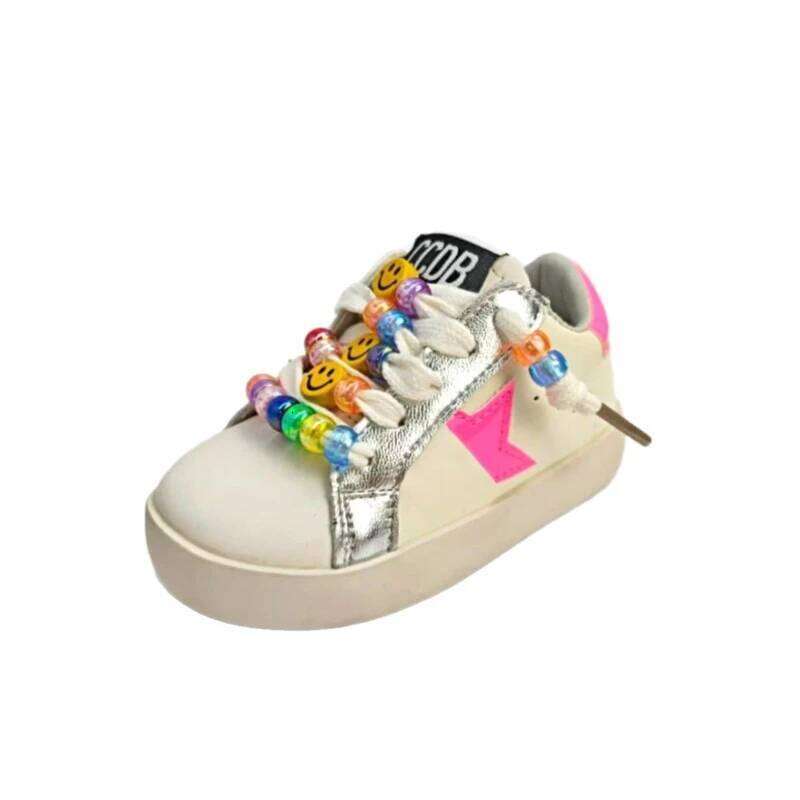 Star Spring Enfants Filles Baskets En Cuir Véritable Conseil Coloré Enfants Enfant Princesse Visage Souriant Semelles Souples Chaussures De March