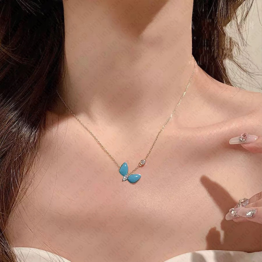 necklaces butterfly pendant necklace designer jewelry women silver plated Vintage diamonds charm necklace gold jewelry womens jewellery pearl nec-image-1104940793