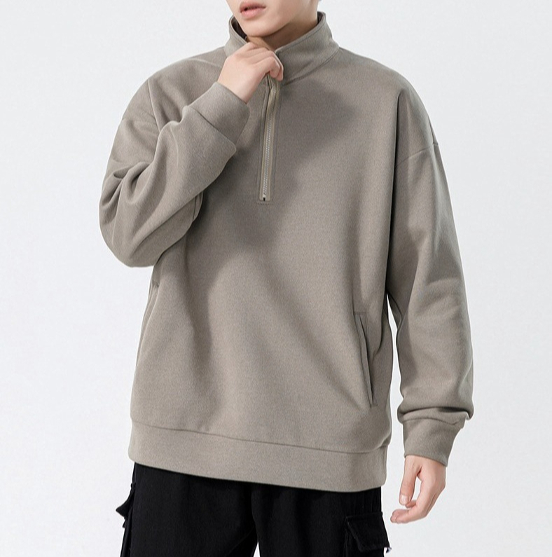 a115 Turtleneck Sweatshirt for Men Autumn and Winter Thickened Loose Trendy Solid