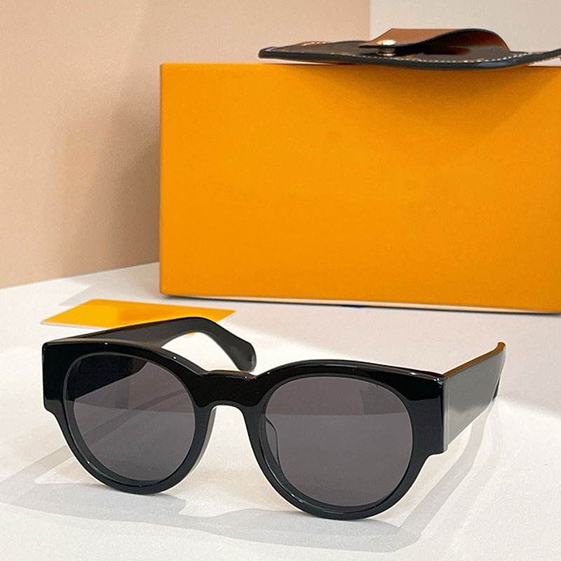 Men New Clash Round Sunglasses Summer Outdoor Designer Acetate Circular Frame Black Lens UV400 Protective Beach Party Sunglasses Z3115E With box