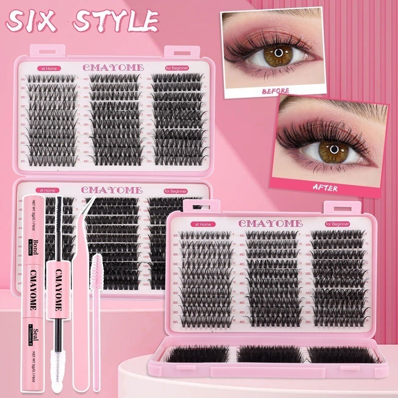 Professional 600Pcs DIY Cluster Lashes Slender & Dense Individual Eyelashes Soft Lightweight Naturally D Curled DIY Segmented Eyelash Extensions-image-1089641238