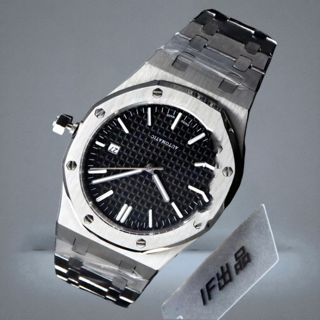 Nouveau 41 mm Royal Date 15400STOO1220ST01 Cadran texturé noir 15400 Montre automatique pour hommes Bracelet en acier inoxydable de haute qualité