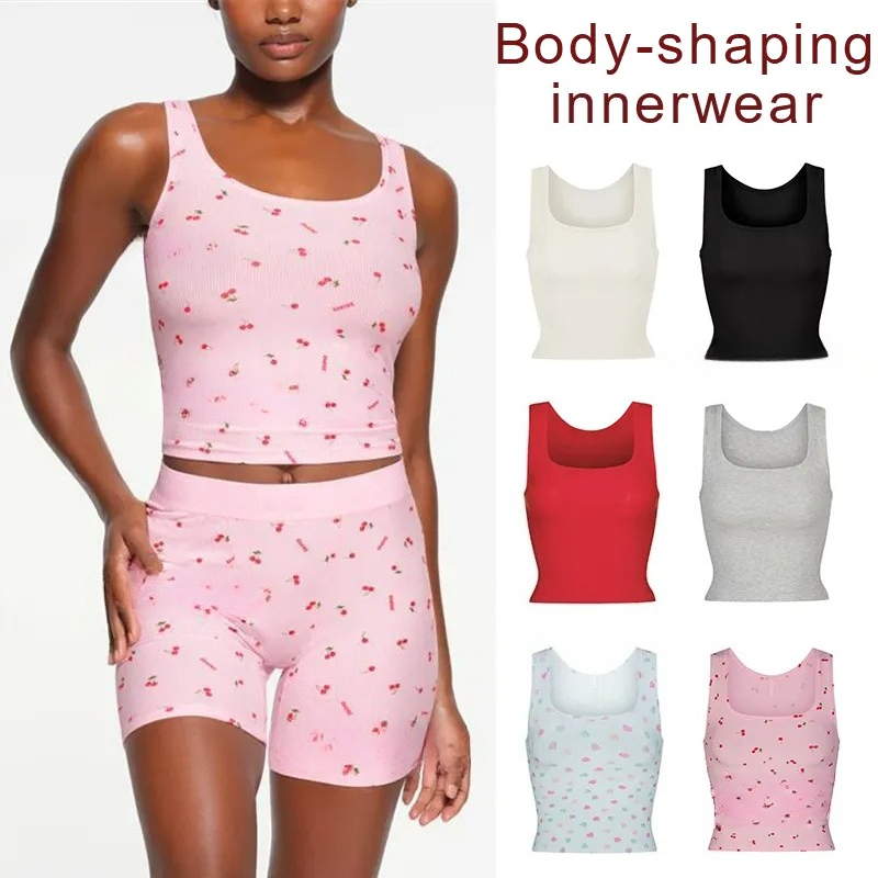 2026 Gym Clothe Set Skims Designer Sets Fashion Yoga Tank Sweatpants Square U Neck Slim outdoor Fitting Comfortable Solid Workout Set Color Underwea