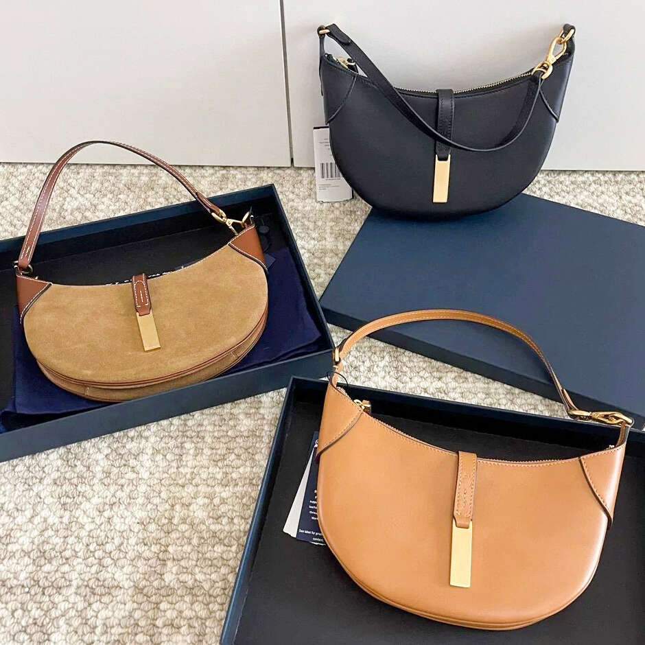 Large Designer polo id Croissant bag tote Women man Luxury handbag Suede leather Hobo bag clucth crossbody half moon armpit denim crescent Even trav