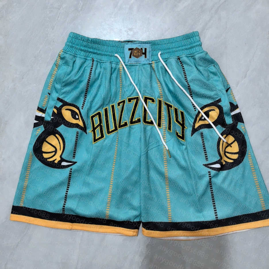 2026 Bumblebee casual retro mesh embroidered letter breathable basketball shorts, men's pocket rope, suitable for both men's and women