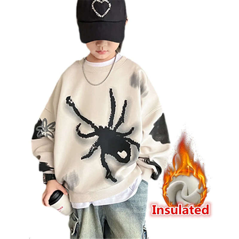 Girls Hoodie Autumn Winter Childrens Clothing For Boys With pullover Spider Clothes Cotton Sweatshirt Kids Long Sleeve Insulated T Shirt 5 14 Yrs Cr