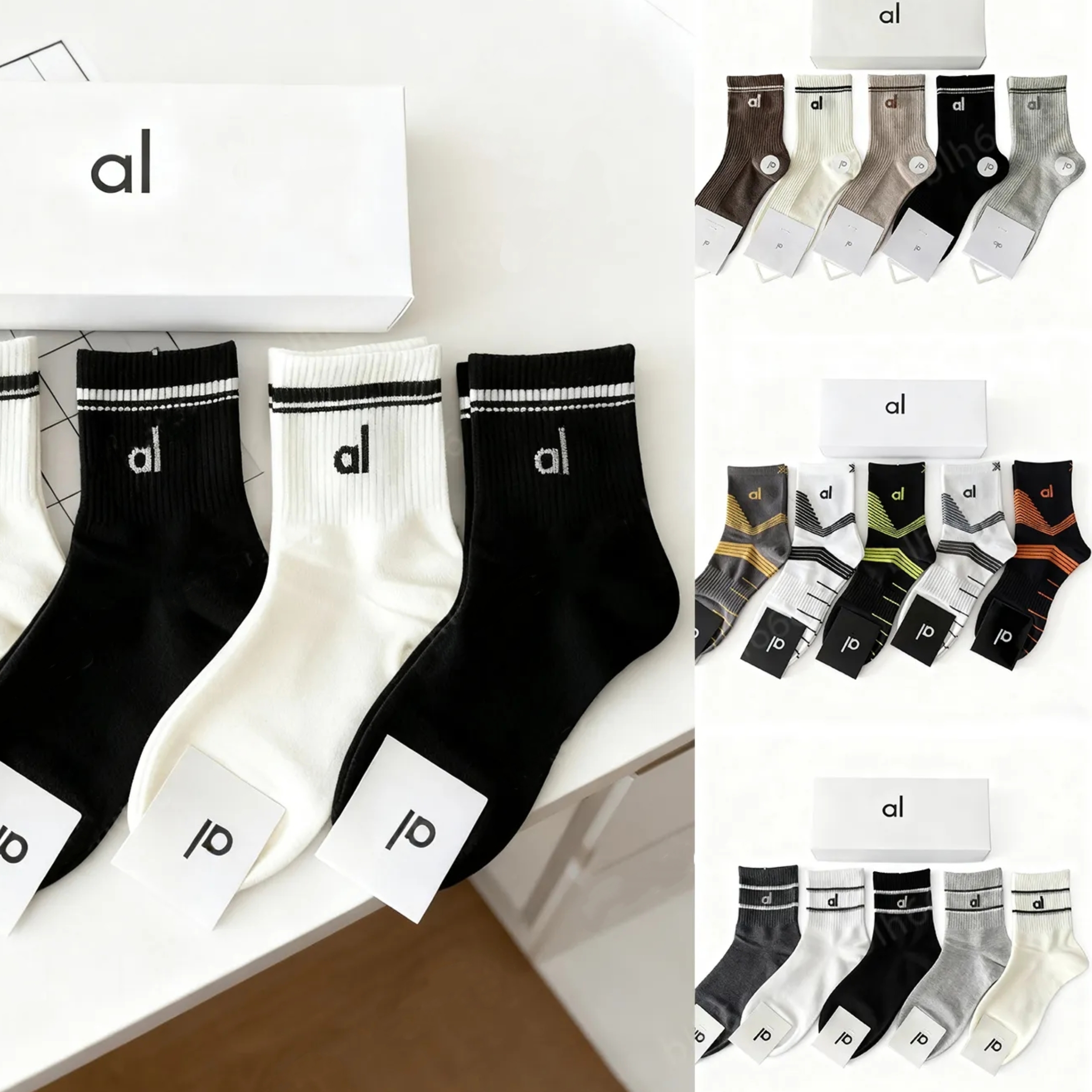 Chaussettes Chaussettes de luxe pour femmes Chaussettes de yoga en pur coton Noir, blanc et plusieurs couleurs Chaussettes de sport et chaussette