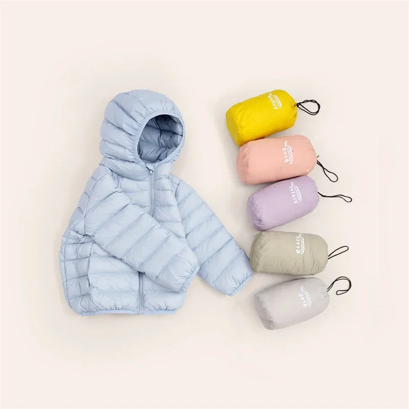 3-13Y Children White Duck Down Boys Jacket Thickened Kids Coat for Girl Winter Casual Candy Color Warm Hooded Clothes 251224BJ