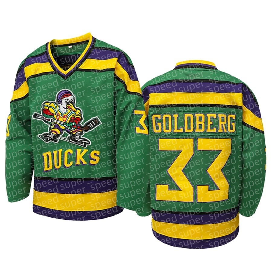 Men's ice hockey sports shirt V-neck, classic and fashionable jersey, polyester machine washed long sleeved shirt, green duck and black duck GO