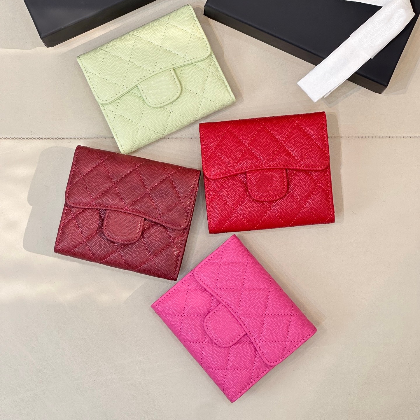 10A short leather wallet grained cow leather coin purse women cash holders purse accessories luxury card holder black quilted wallet designer pink b