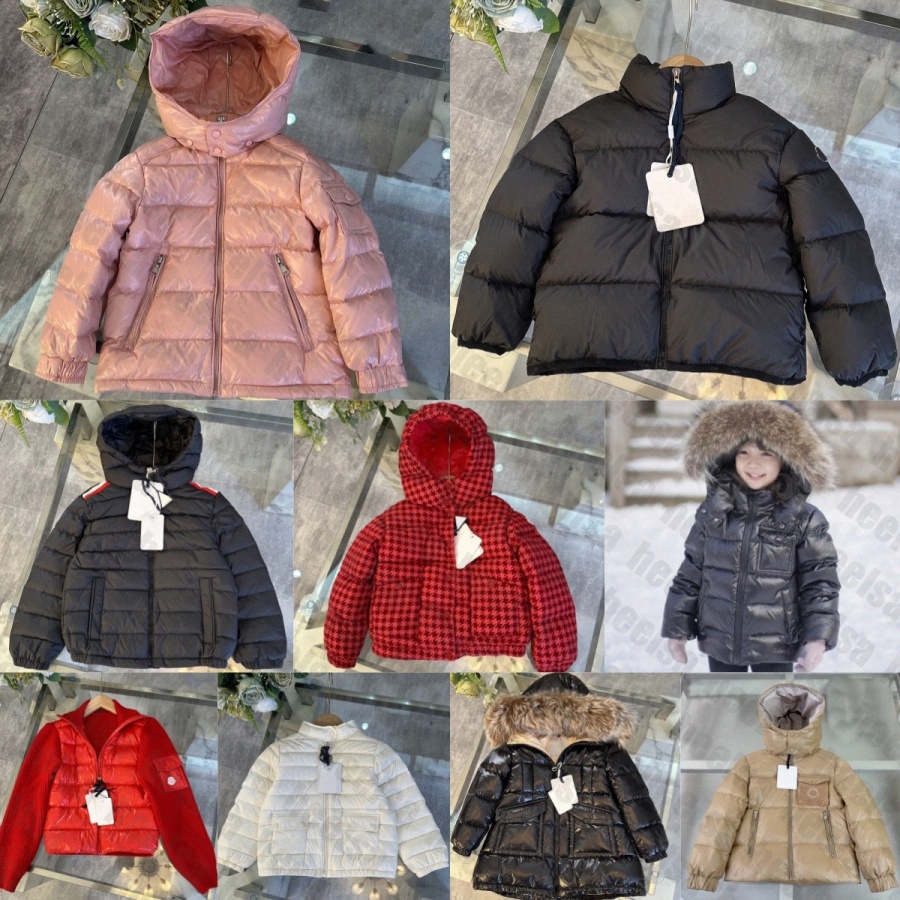 Kids Down Coats Boys Girls Designer Winter Clothes Baby Toddlers Jackets Children Fur Hooded Parkas Youth Clothing Luxury Outwears Black Red Whit-image-1089802617
