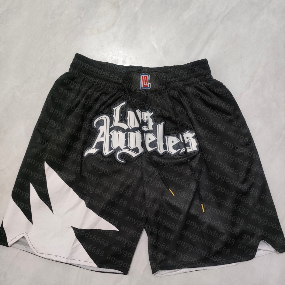 2026 Clipper casual retro blue letter mesh embroidered breathable basketball shorts, men's pocket rope, suitable for men's and women'