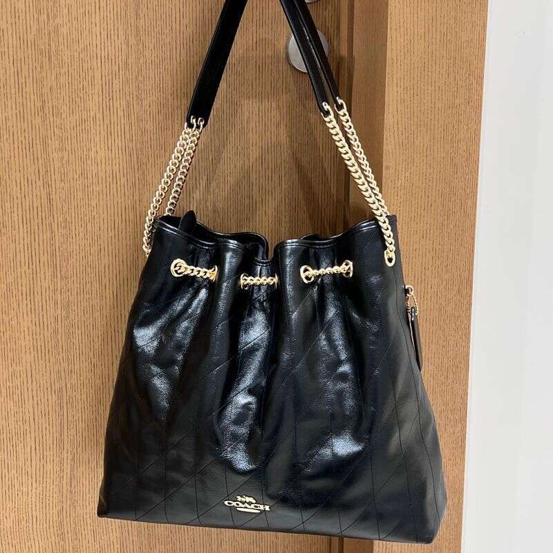 Koujia 2025 Autumn Winter New Evelyn Underarm Oil Vinegar Genuine Leather Fashion Single Shoulder Drawstring Versatile Trash Bag