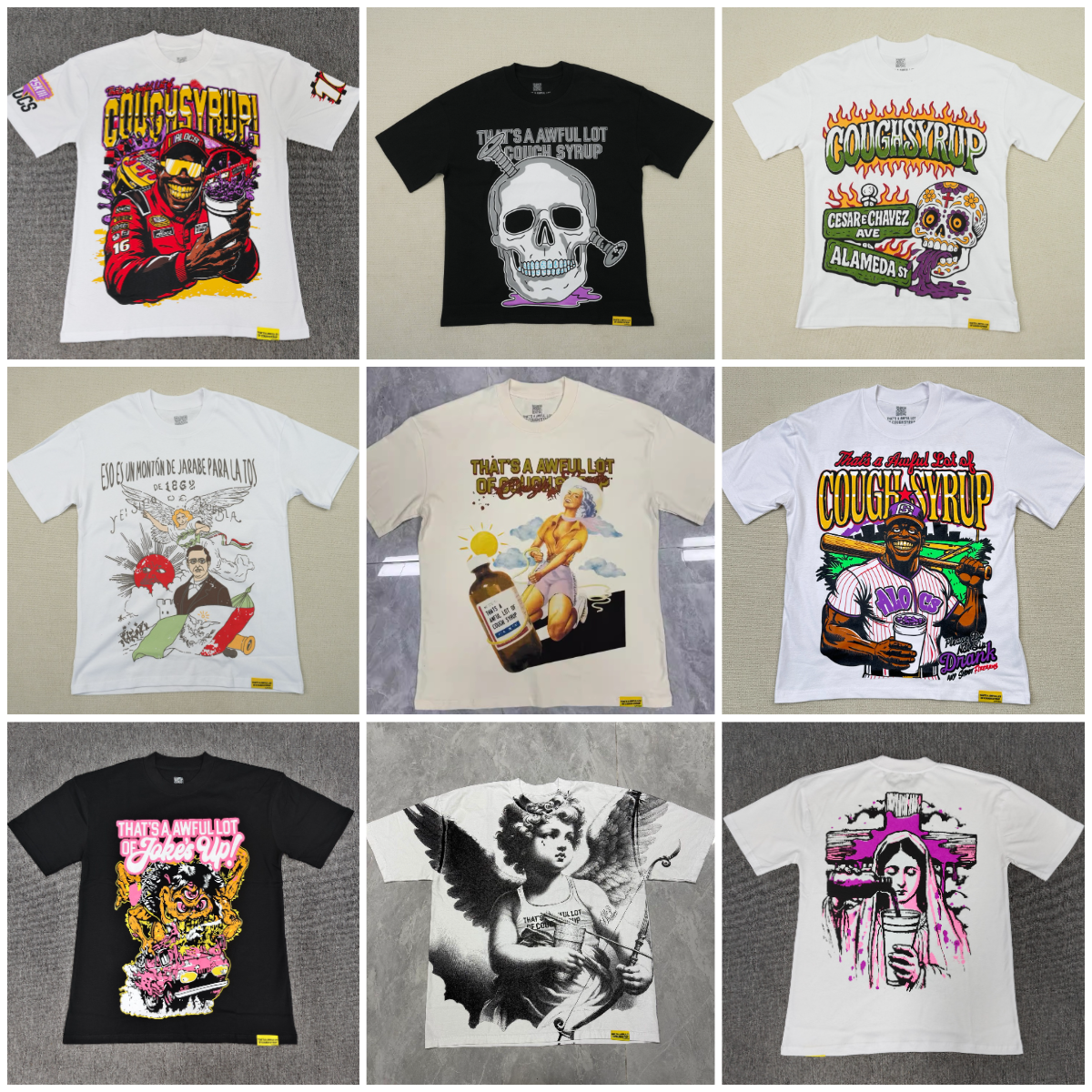 awful lot of caugh syrup shirt multi styles designer t shirt summer men shirts graphic tee y2k shirt fashion street shirt hip hop oversized shirts c