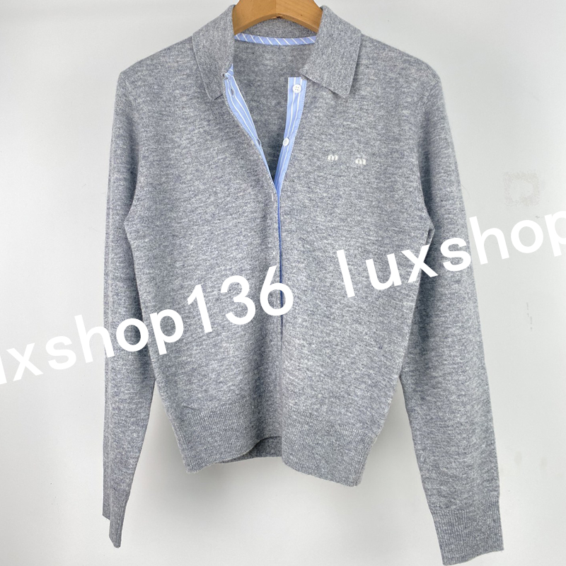 Fashion Designer Cardigans Women Knitted Short Sleeve High Quality Long-sleeved Knitted Sweaters Luxury Polo Shirts 30339