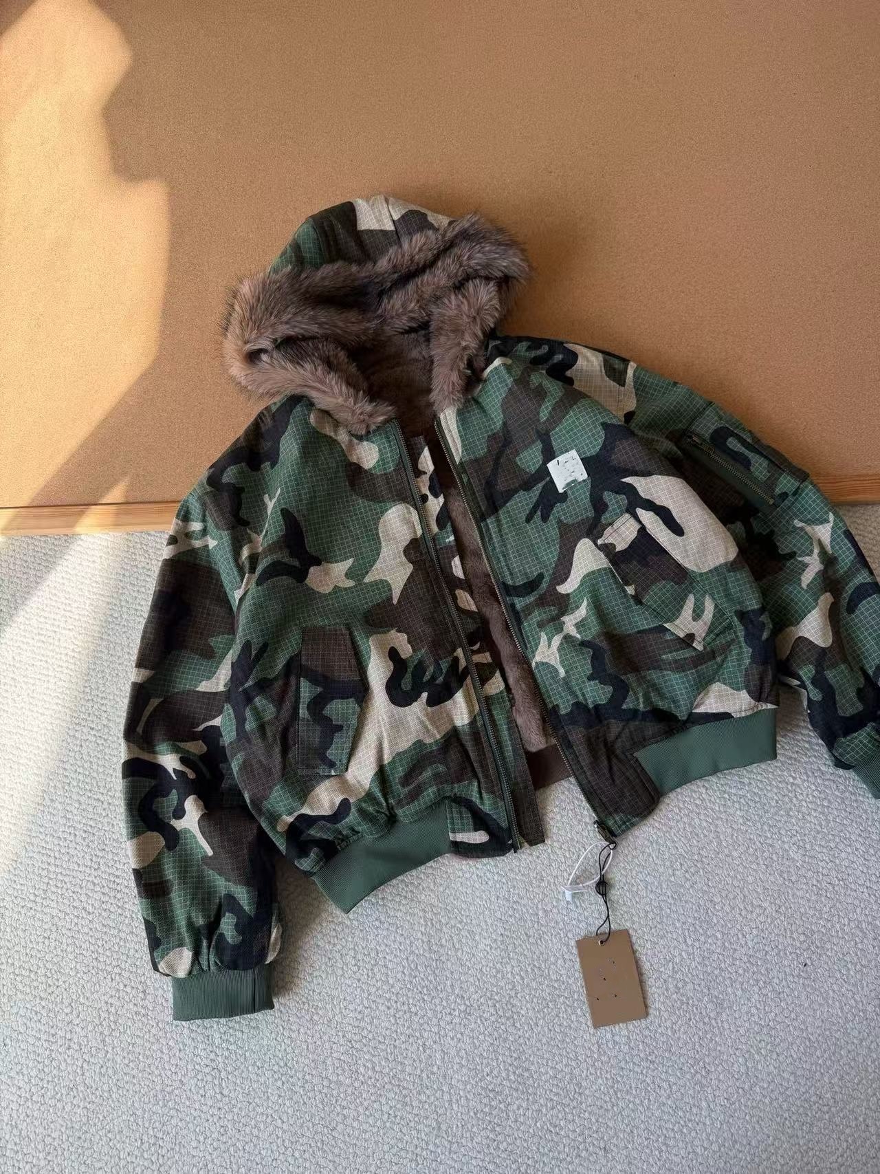 S hiver faux lapin polaire siège montagne aigle col à capuche camouflage vêtements de travail veste en coton