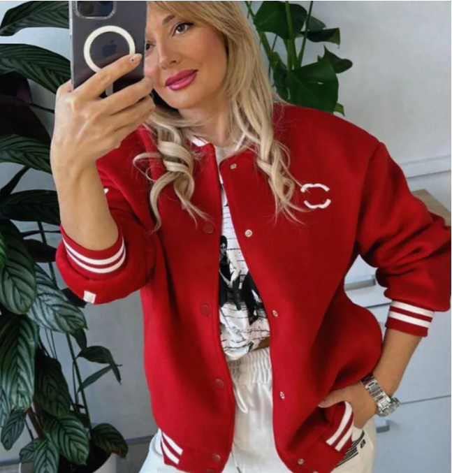 Fashion Bomber Jackets For Women 2026 spring Preppy Style Letter embroidered Cardigan Coats Lady Loose Patchwork Baseball Uniform Outwear jacket