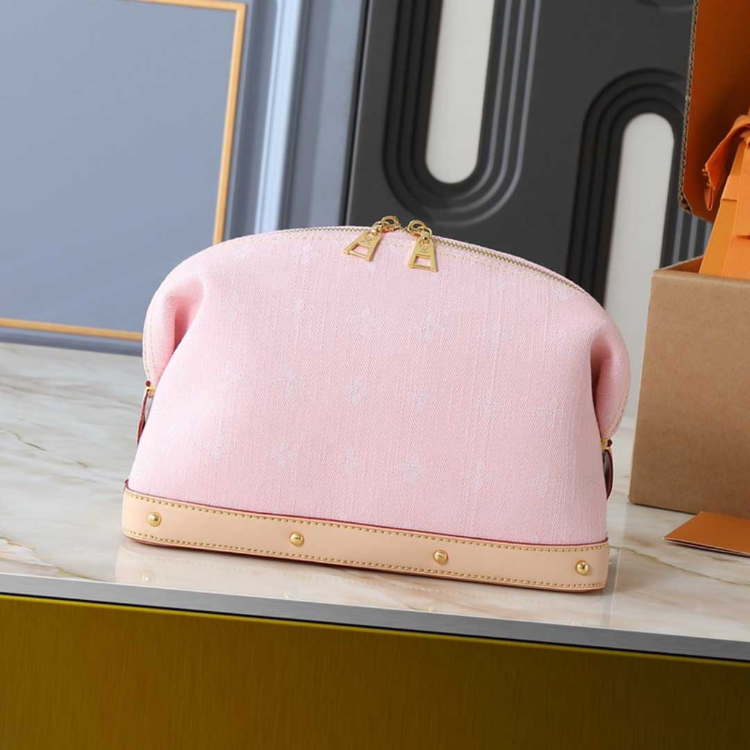 25SS Mens Womens Luxurys Designer Toiletry Bag Wash Bag Clutch Bag Wallets Bag Colorful Flwoer Leather Handbag Solid-color Makeup Bag Purse Pouch 27