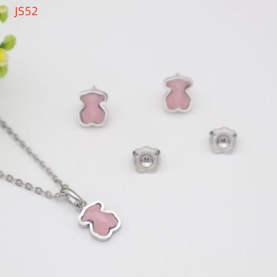 New Fashion Women Girls Silver Gold Stainless Steel Span Bear Animal Cartoon Black White Pink Glass Pendant Earrings Jewelry-image-1089951558
