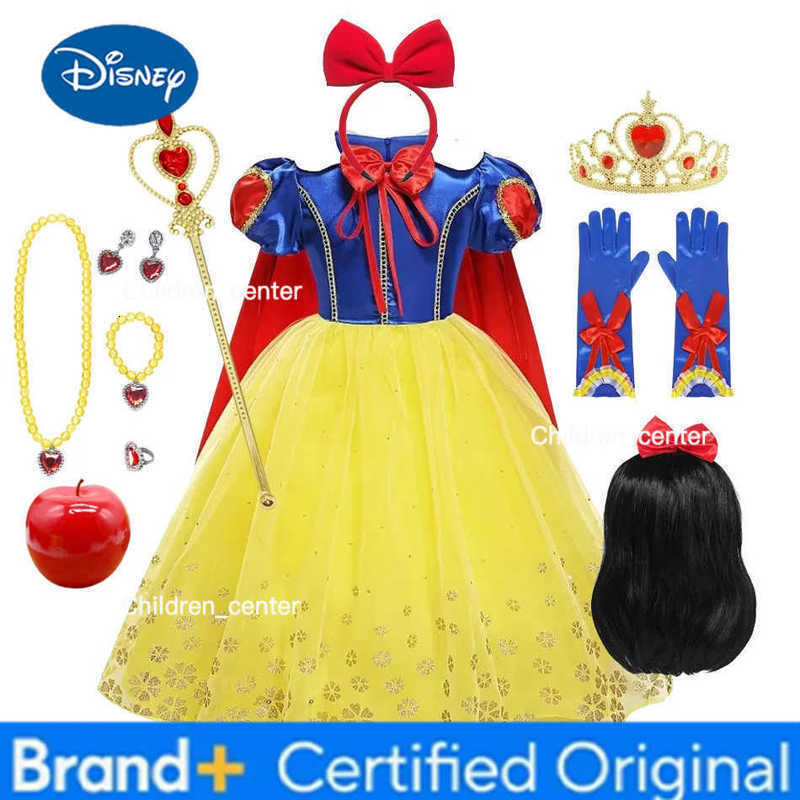 Robe de princesse Disney blanche-neige pour filles, vêtements en maille, Costume de Cosplay de carnaval d'halloween de noël pour enfants H251227
