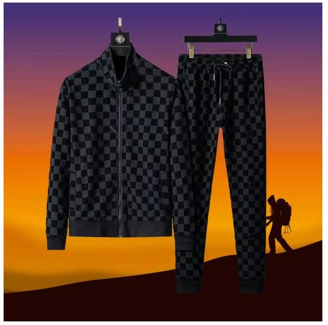 Spring Autumn Men Tracksuits jackets Sweatshirts Horse embroidery Jogger Sporting Suit Mens sportswear Set Plus Size M-3XL-image-903089572