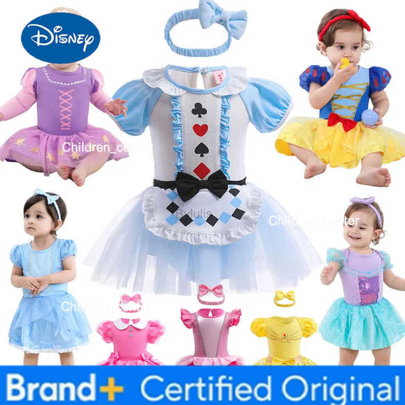 Disney Bébé Filles Costumes Enfant Barboteuse Tutu Robe avec Bandeau Infantile Bébé Fille Princesse Alice Vêtements Aurora Belle Robe Costume De
