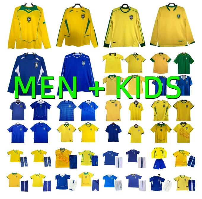 94 98 02 04 Brasil Vintage jersey ROMARIO RIVALDO BraziLS CARLOS Ronaldinho camisa de futebol Ronaldo KAKA 1994 1998 2002 2004 PELE Retro soccer-image-947178126