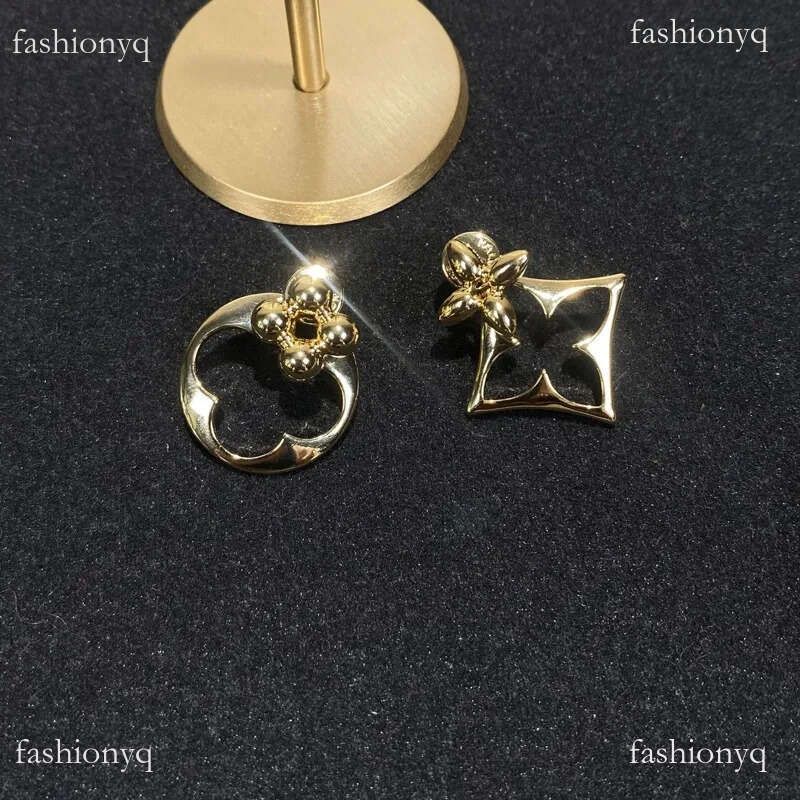 Nouvelle arrivée classique asymétrique boucles d'oreilles de créateur Stud édition limitée minimaliste français Wer boucles d'oreilles plaquées o
