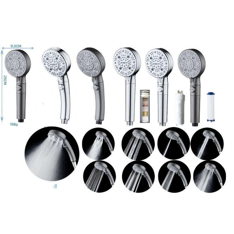 Shower Head 9-Mode Handheld Shower Head - Anti-Clog Nozzles Power Wash Cleaner High Pressure M260320-image-1096055829