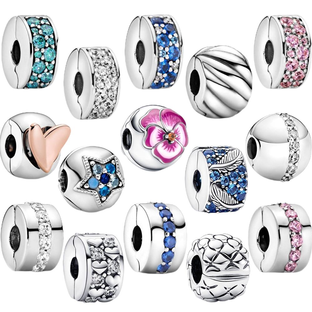 Beautiful S925 silver bracelet, bangle, beaded set, clip, jewelry pendant, DIY accessory beads