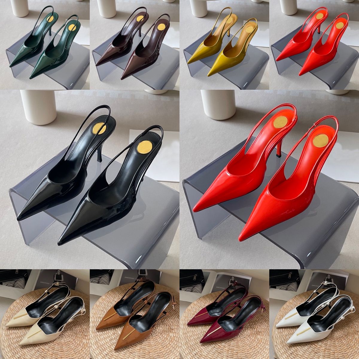 Avec boîte de luxe talons hauts femmes robe chaussures casual designer sneaker en cuir verni nuede noir or rouge argent dame sandales de mode fêt