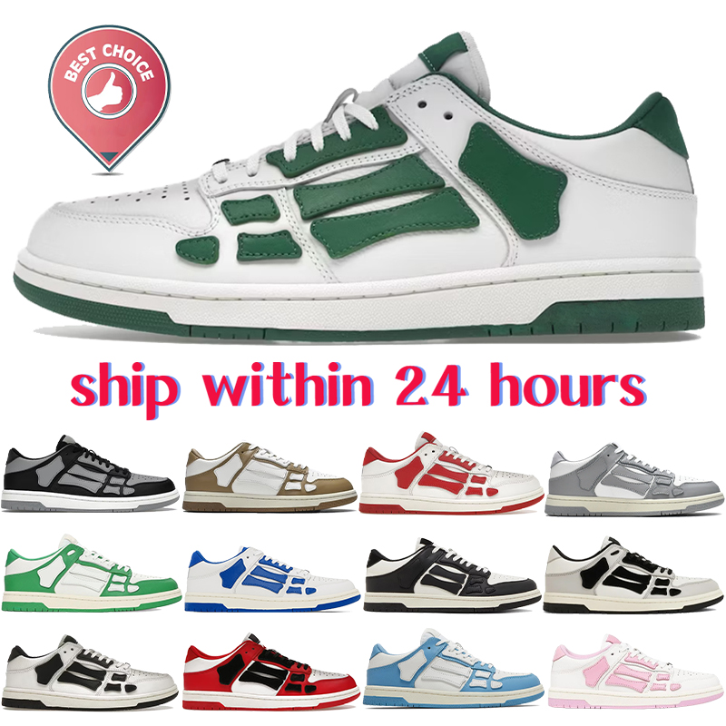 Designer Hommes Femmes Chaussures Casual Skel Top Low En Cuir Véritable De Luxe Qualité Baskets En Plein Air Blanc Vert Noir Gris Court Violet Ba
