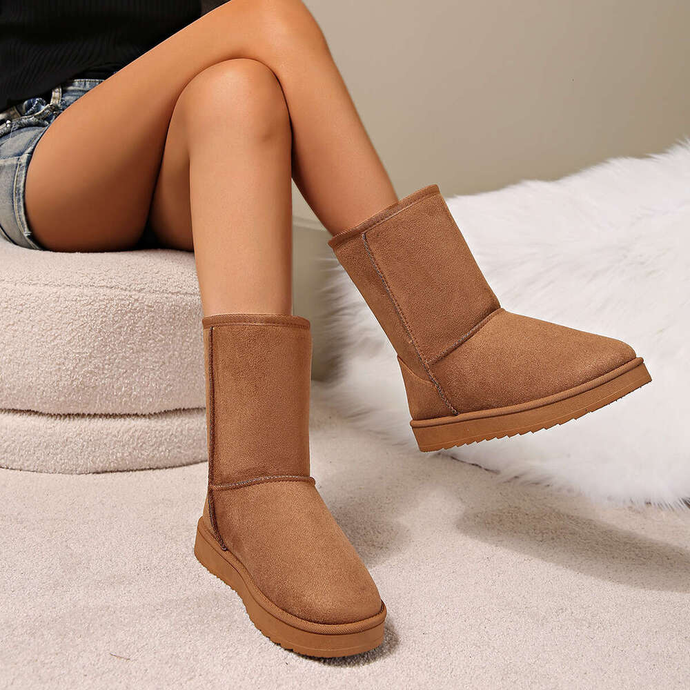 Foreign Trade Cross Border Snow for Women Large Size New Style Fleece Lined Thickened Warm Shoes Women's Autumn and Winter Cotton Boots