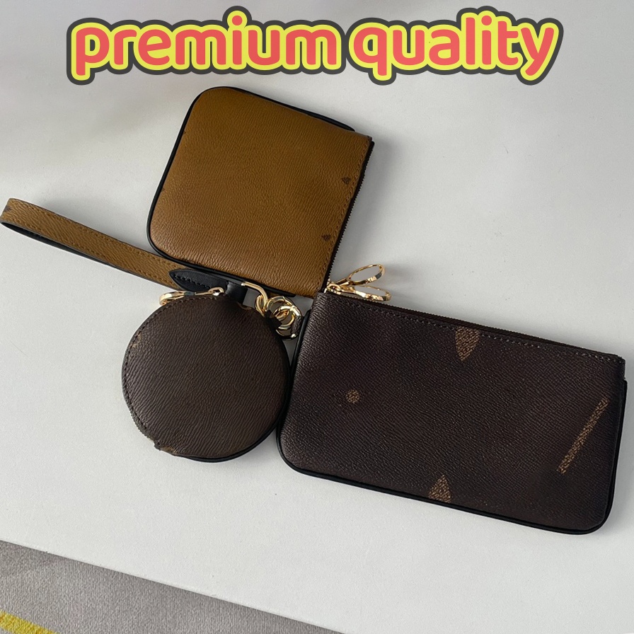 Designer Sac à main vintage marron 5 Trio cuir embossé porte-monnaie porte-cartes long 0 pochette 8 organiseur essentiel quotidien Y