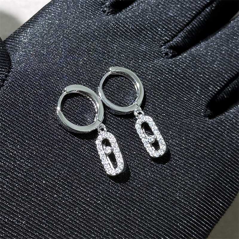 hoop earrings designer for women boucle d oreille luxe 18k Gold plated Classic Single luxury Diamond Earring Moving Diamonds eardrop Festival party