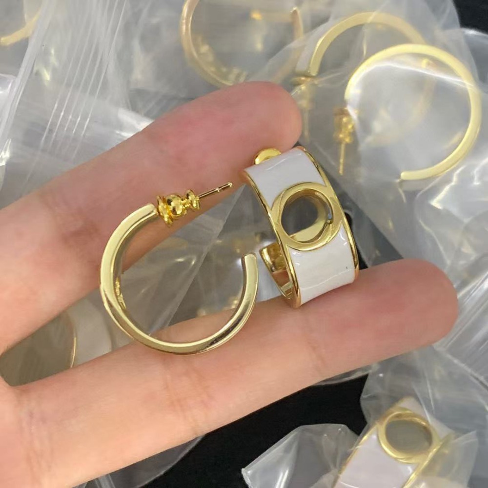 Luxury Earrings Designer Stud 18K Gold Plated Copper Letters Crystal Wedding Jewelry for Women Party Gift-image-1097174035