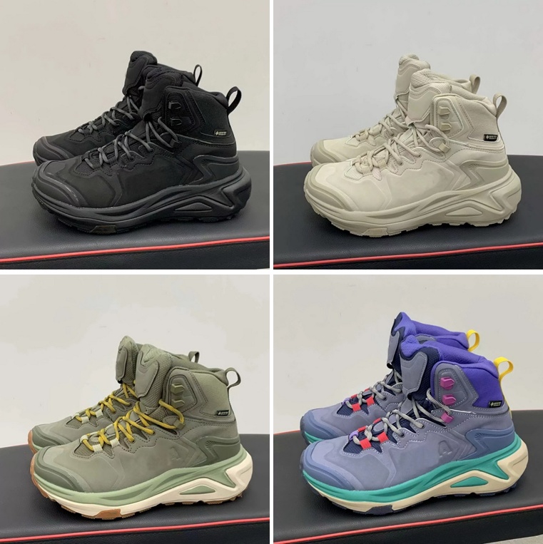 Chaussures de créateur Hommes One Kaha 3 GTX Mid Randonnée Bottes imperméables GoreTexShoes Noir Daim Lin Brut Avoine Lait Mousse de Mer Astéroïd