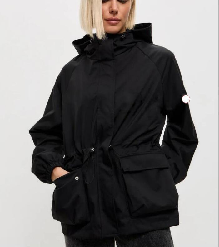 26ss luxury CA design Women's desinger drawstring waterproof jacket with Geometric decoration zipper hoody sport hiking trench coats clothing
