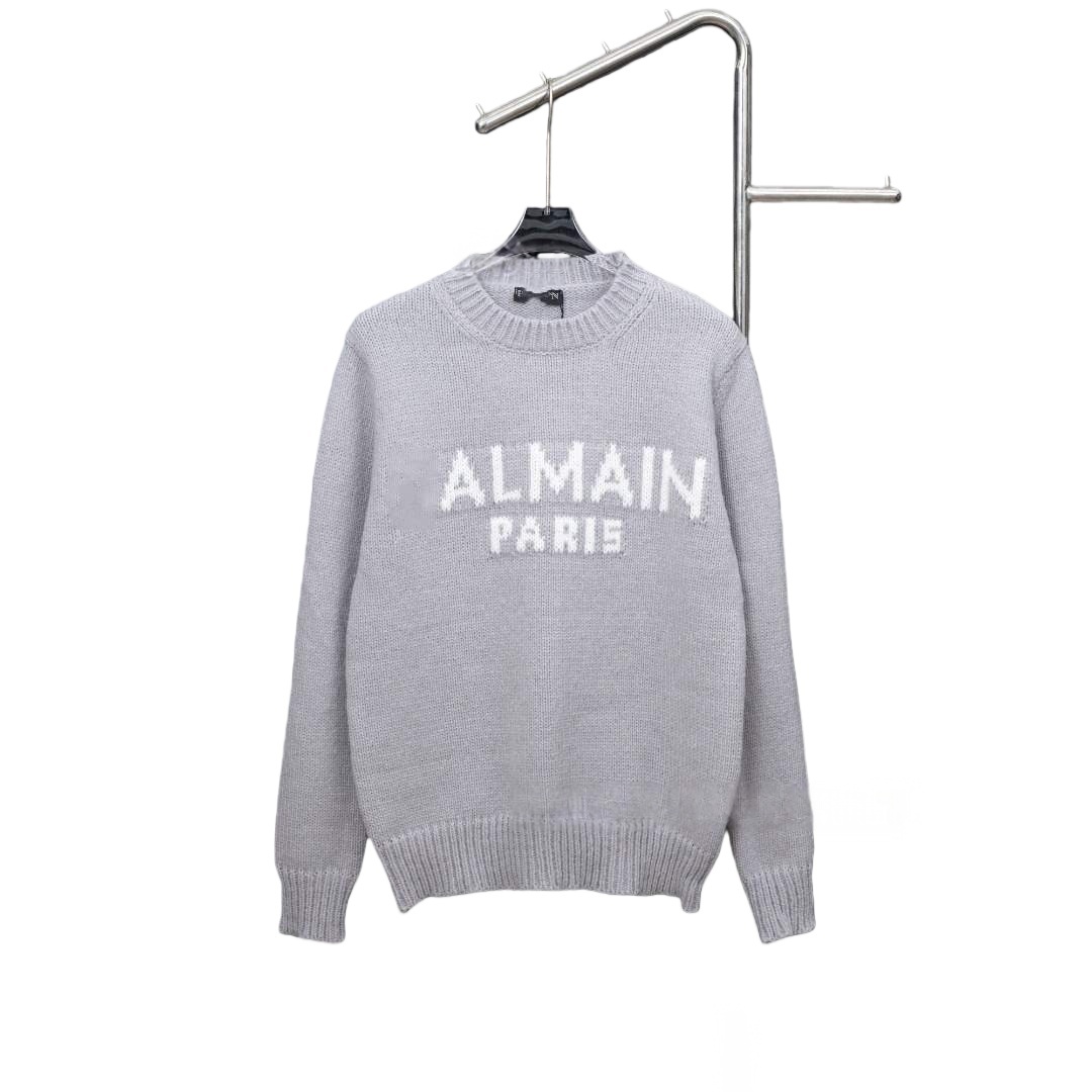 BAL sweaters Classic streetwear brand 25 new inlaid jacquard round-neck knitted sweater for both men and women cotton wool pullover