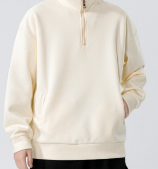 a363 Men Long-sleeved Autumn and Winter Heavy Loose Solid Color Lapel Youth Casual