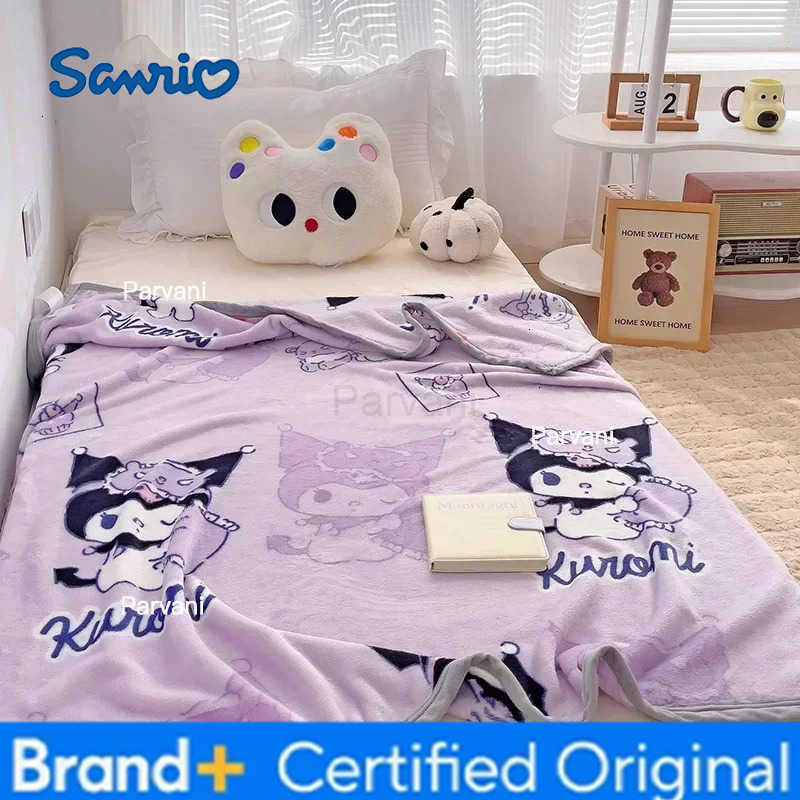 Sanrio 115m kuromi Plush Blanket Pochacco BedSheet Children Adult Soft Cover Cartoon Aircondition Nap Tippet Fluffy Quilt H251230-image-1090299724