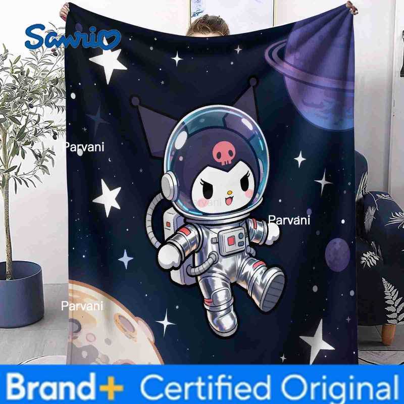 Sanrio Kuromi Cute Cartoon HD Art Print Blanket Soft and Comfortable Blanket for Home Bedroom Bed Sofa Kids Cute Holiday Gifts H251230-image-1090301918