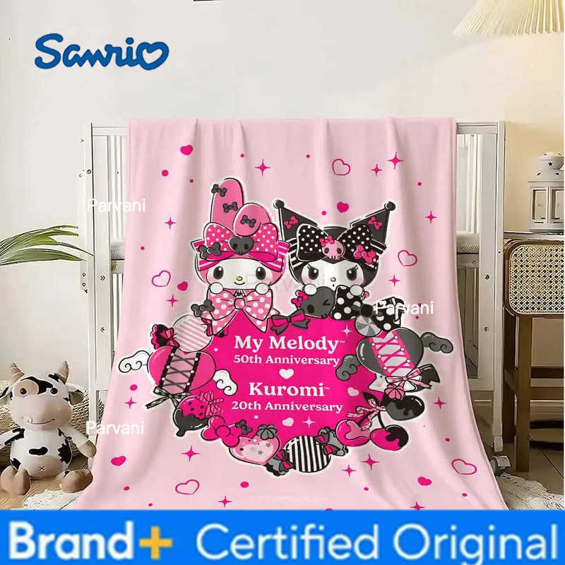 Sanrio Decorative Sofa Blanket Throw Kawaii Pink Kuromis Bed Blankets King Size Home and Decoration Fluffy Plaid Luxury Bedding Knee H251230-image-1090300260