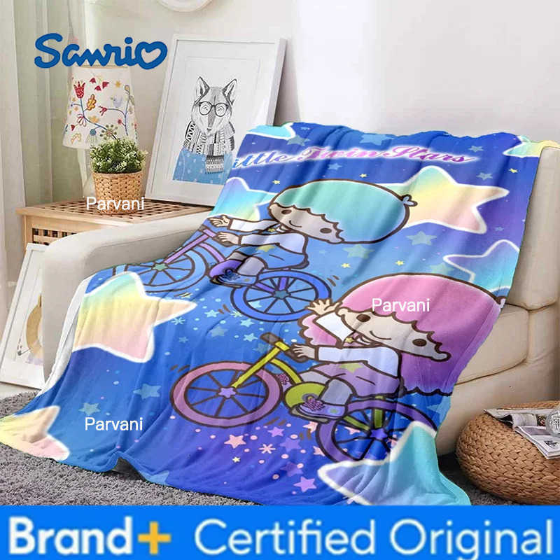 Sanrio 29 Style Little Twin Stars Pom Purin Pochacco Cartoon Soft Flannel Blanket for Bed Bedroom SofaThrow Blanket Girl 3D H251230-image-1090300821