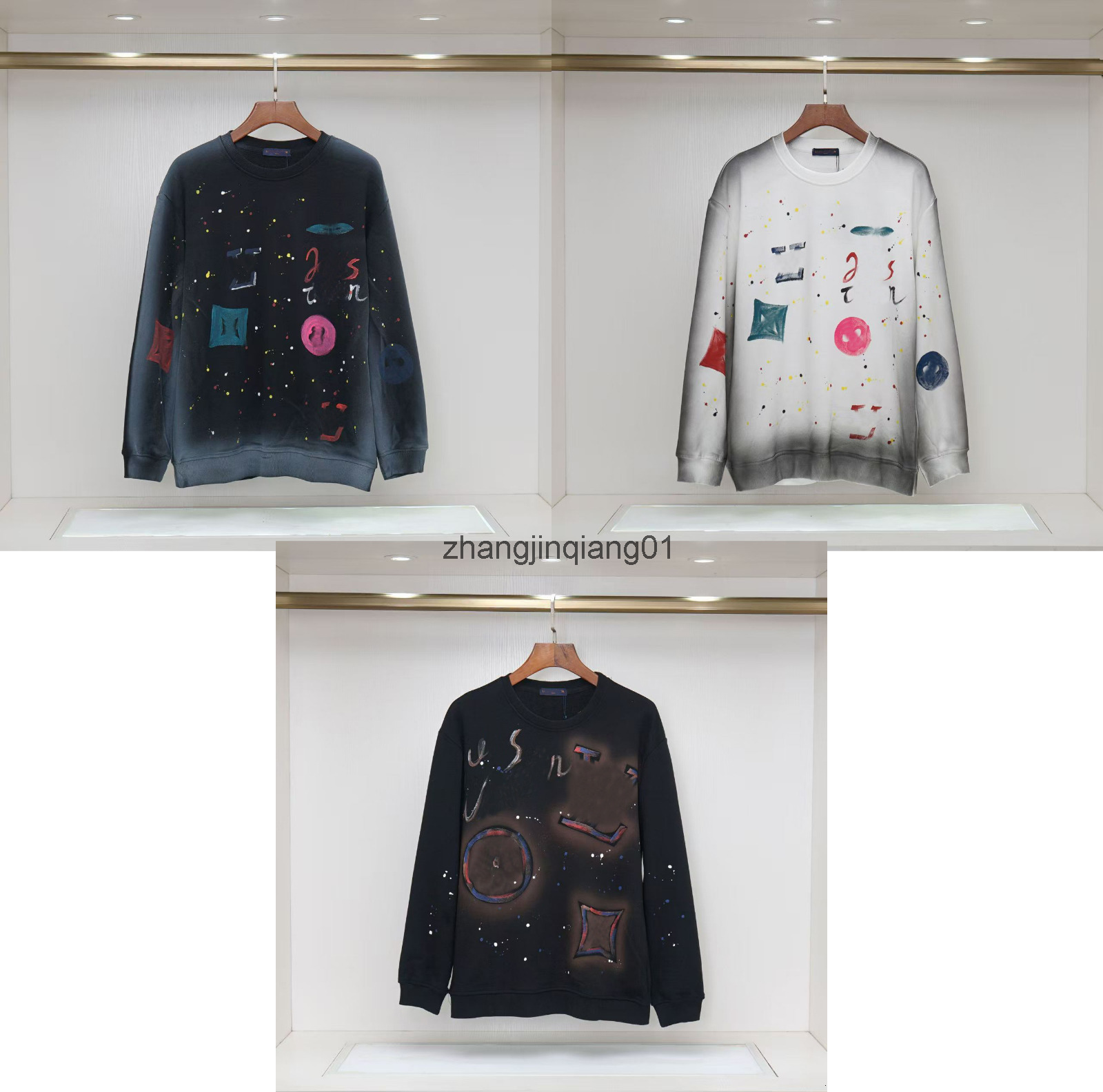 Designer Lvs Hoodie Jackets Spring Winter Cotton Vintage Luxury Fashion Brand Oversized Flower Hoodies Womens Mens Washed Black Sweatpants Sweater