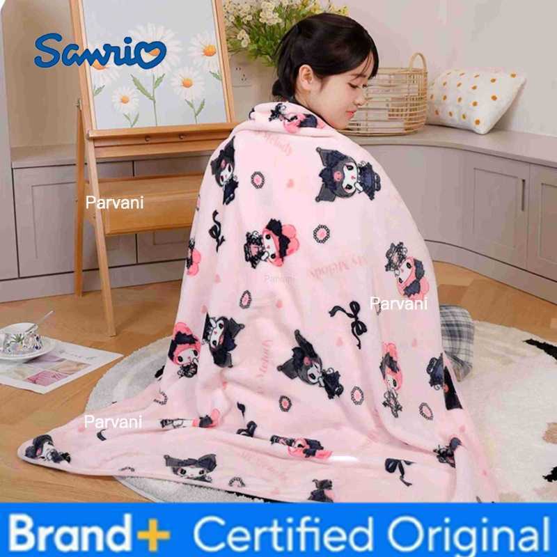 Sanrio Kuromi My Melody Blanket Comfortable Warm Travel Blanket Cartoon Pattern Printing Flannel Blanket Car Blanket Bedspread Girl H251230-image-1090302351