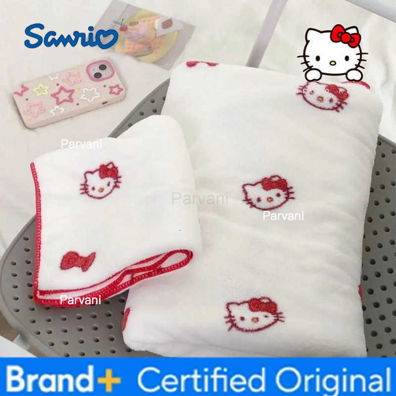 Sanrio Cute Hello Kitty Face Towel Bath Towel Microfiber Absorbent Towel Y2K Women Cartoon Home Coral Velvet Absorbent Washcloth H251230-image-1090299745