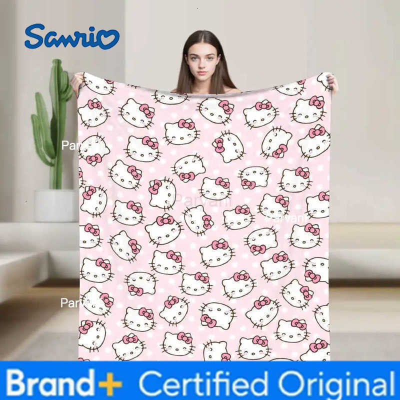 Sanrio Cute Hello Kitty Cartoon Blanket Super Soft Warm Throw Blankets for Sofa 50x60 Inch Multiple Sizes Bedspreads H251230-image-1090300879