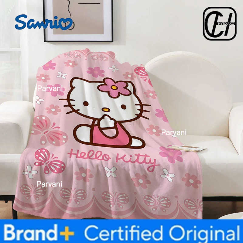 Sanrio Adult Soft Blankets Hello Kitty Plush Blanket Bed Sheet Cartoon Aircondition Nap Blanket Spring Fluffy Quilt H251230-image-1090300941