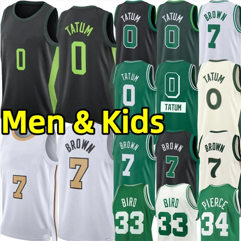 Men Kids Jayson Tatum Jaylen Brownn Basketball Jerseys Larry Bird Kevin Garnett Paul Pierce Youth Retro City Jersey Wear adult children-image-999892891